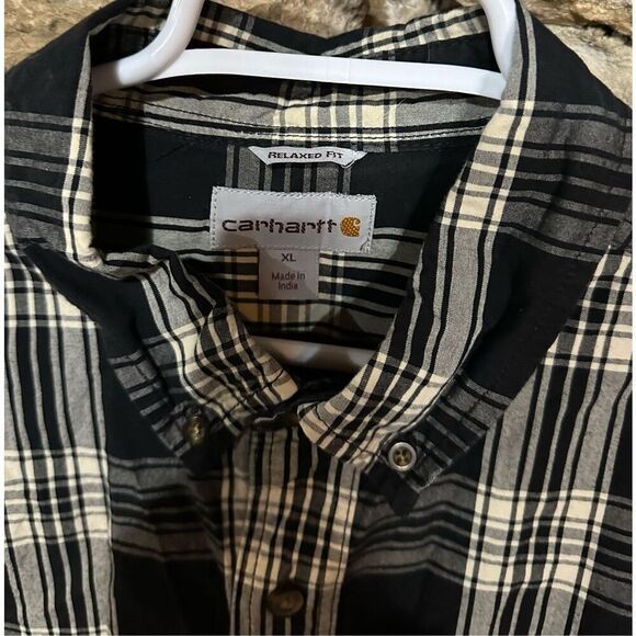 Men’s Carhartt Plaid Short Sleeve Button-Up Shirt Size Extra Large - Picture 4 of 5